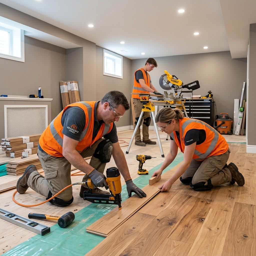 Équipe installation plancher — GBS Ltd